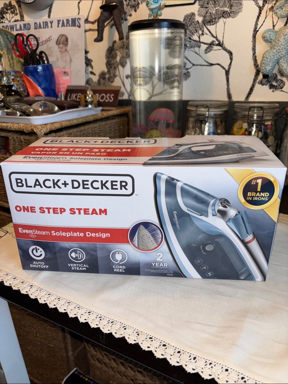 NWT  NIB BLACK+DECKER One Step Steam Iron, which features an EvenSteam soleplate